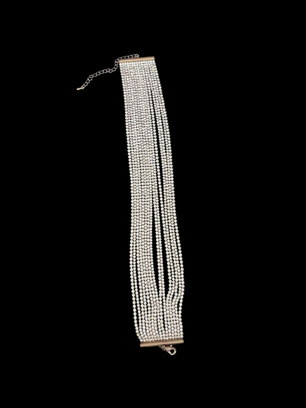 Vintage Retro Old Holywood Classic Rhinestone Multi-Strand Bracelet